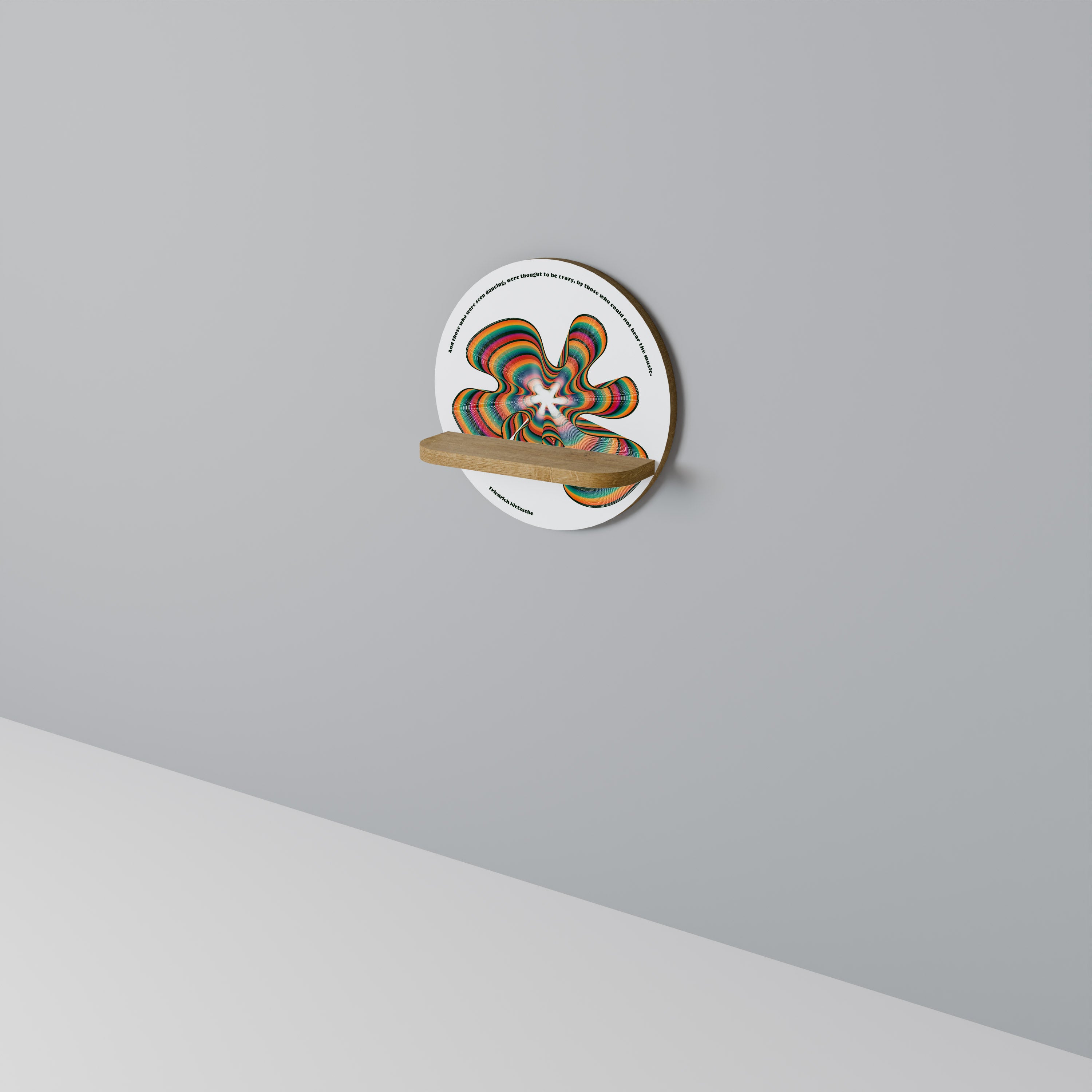 NOSTALGIC ECHOES [ENG] Round Art Shelf In Oak Effect