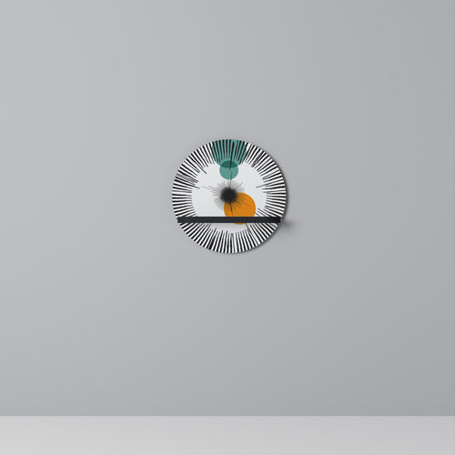 CHROMALINE CREATION Round Art Shelf In Black Finish