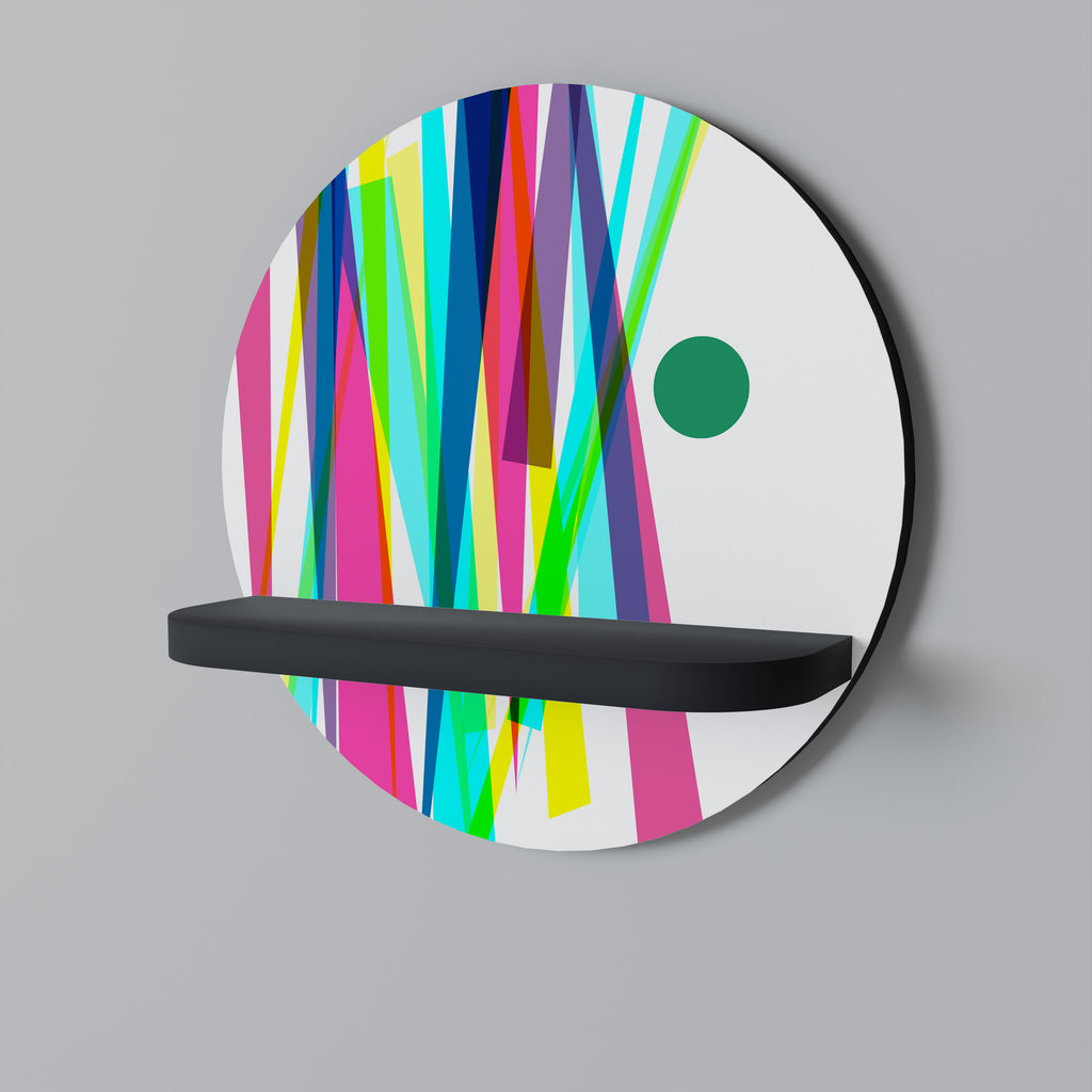 Estantería de arte redonda WHIMSY NEON con acabado negro