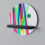 WHIMSY NEON Estante Redondo Decorativo en Acabado Negro