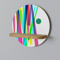 WHIMSY NEON Estante Redondo Decorativo en Efecto Roble