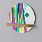WHIMSY NEON Estante Redondo Decorativo en Efecto Roble