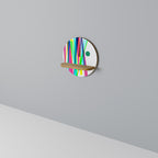 WHIMSY NEON Estante Redondo Decorativo en Efecto Roble