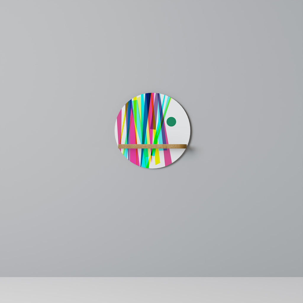 Estantería artística redonda WHIMSY NEON con efecto roble