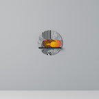 WHIMSICAL WAVES Round Art Shelf In Black Finish