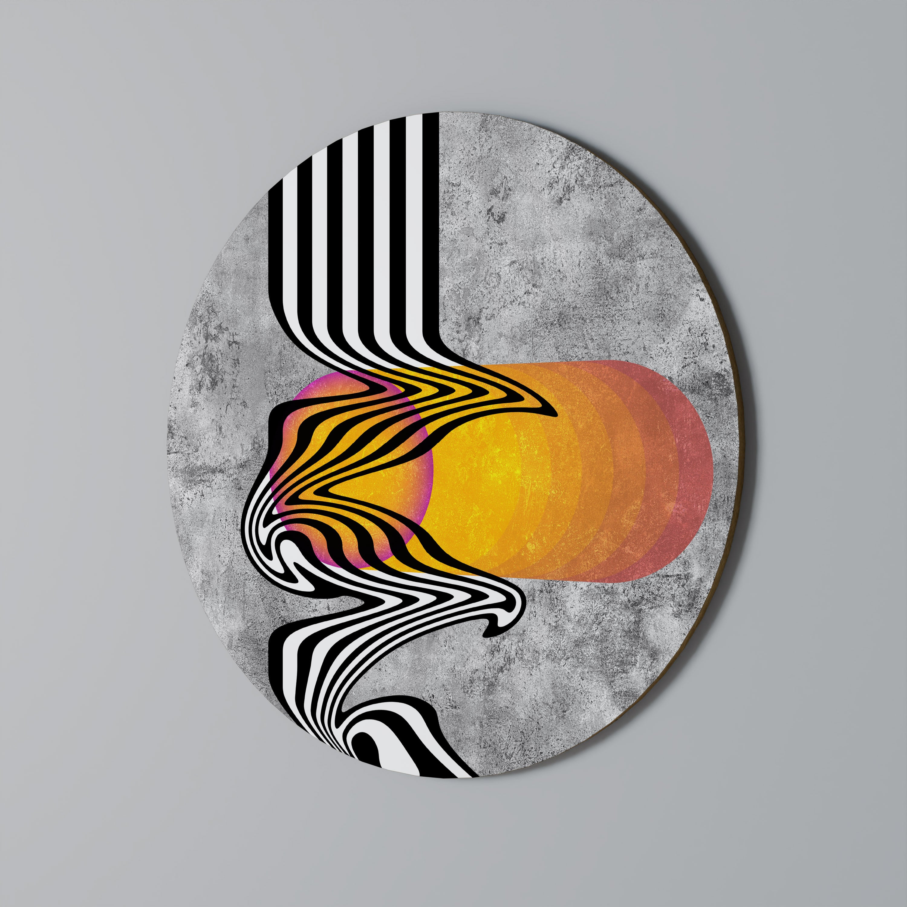 WHIMSICAL WAVES Round Wall Art