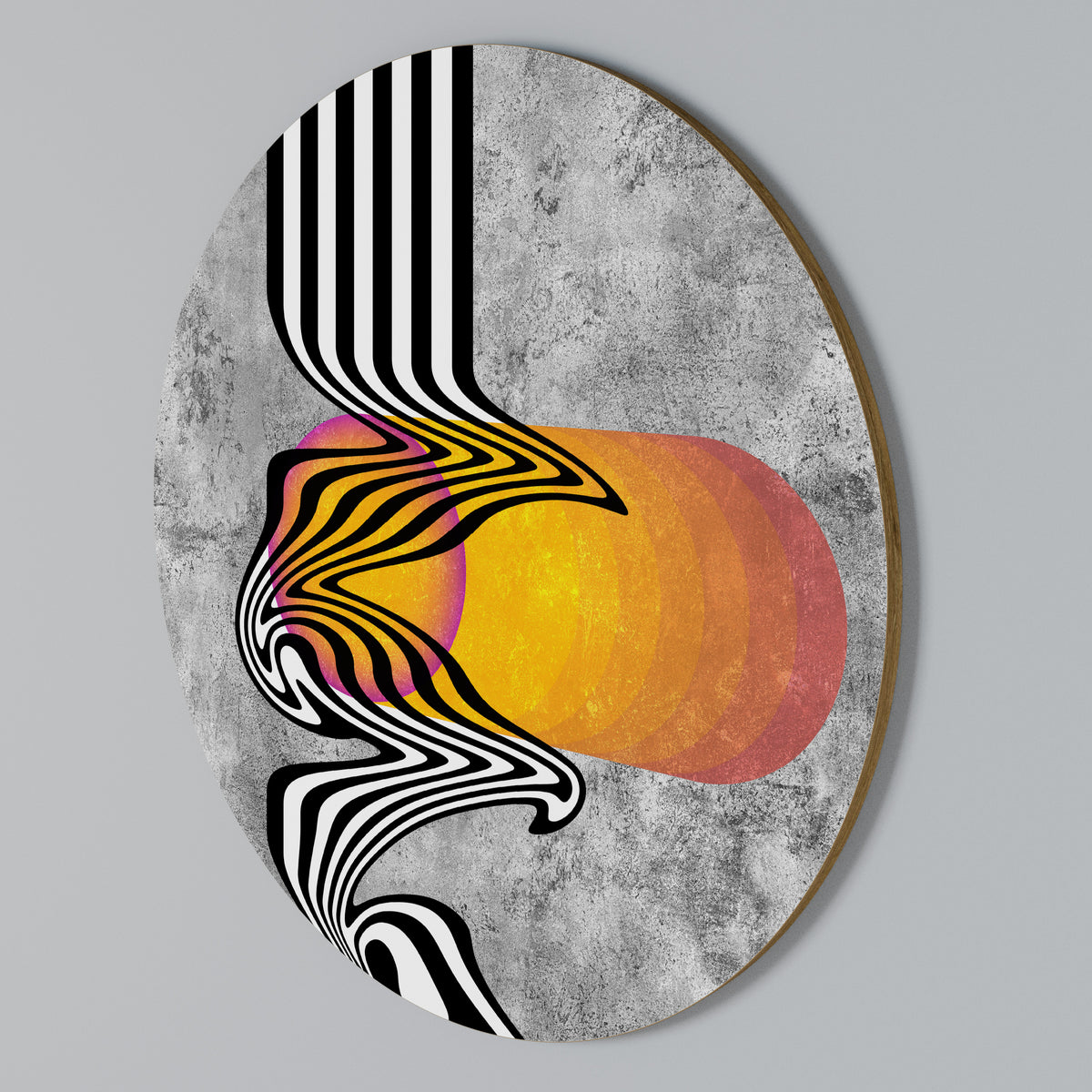 WHIMSICAL WAVES Arte de pared redondo