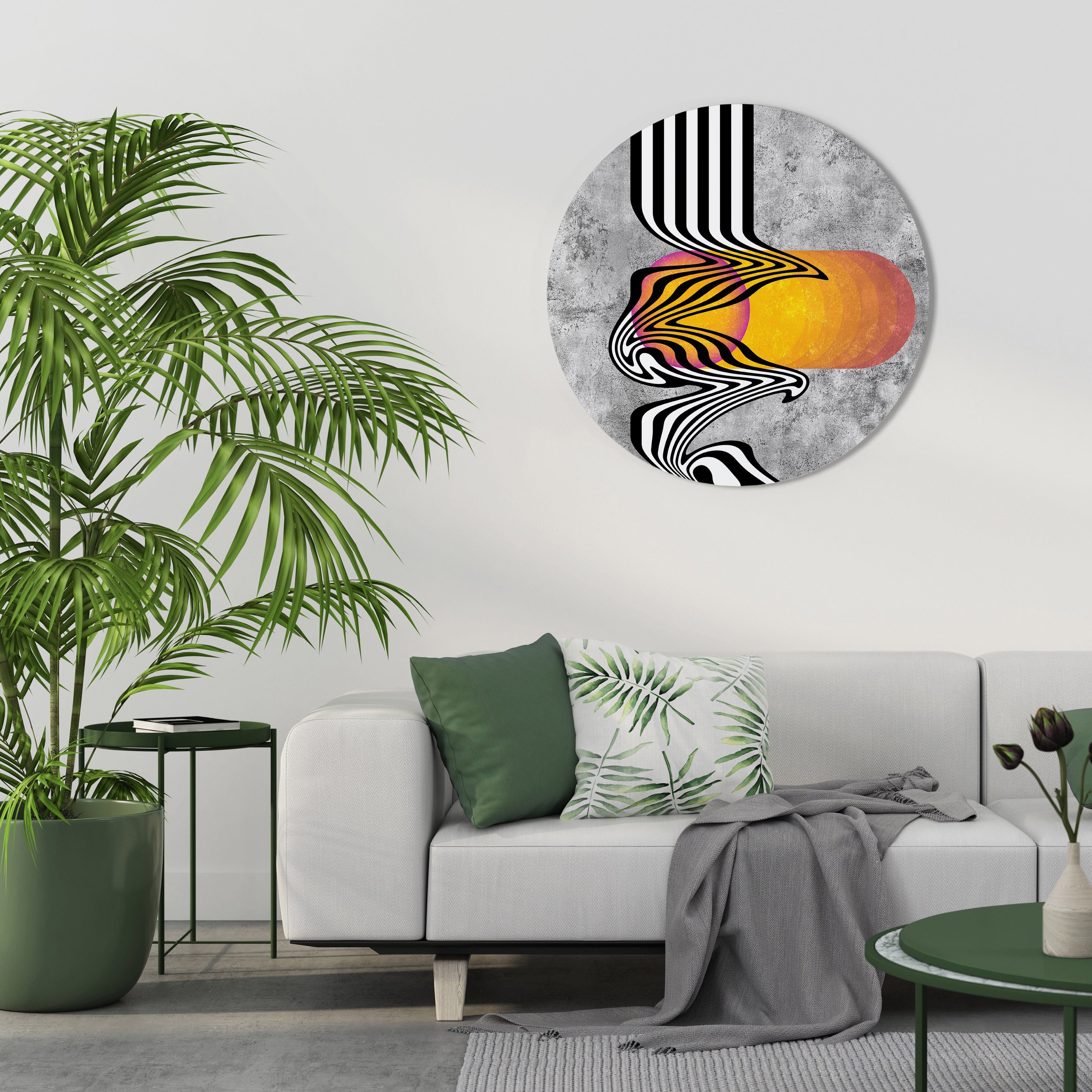 WHIMSICAL WAVES Round Wall Art