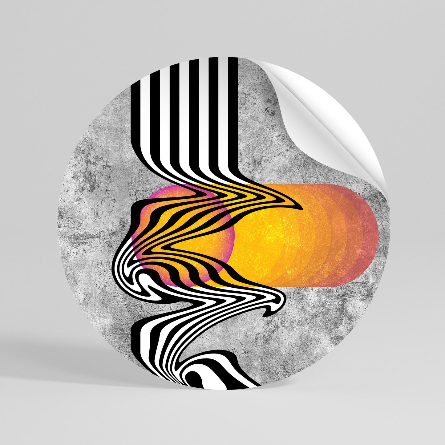 WHIMSICAL WAVES Vinilo adhesivo redondo