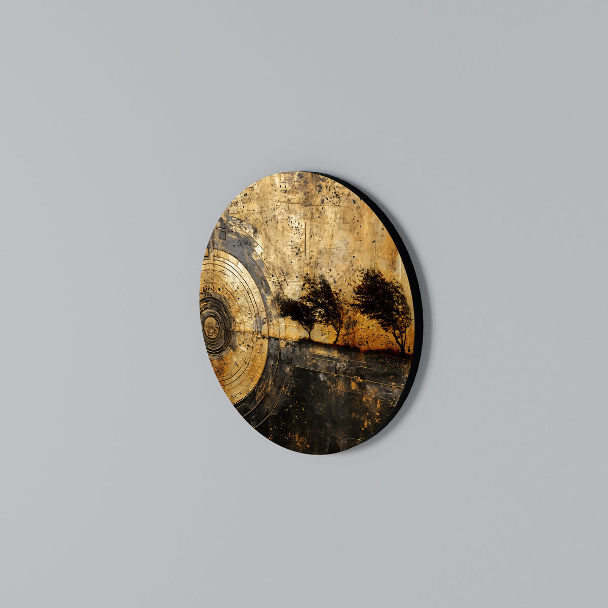 COPPERY EARTHQUAKE Arte de pared redondo