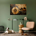 COPPERY EARTHQUAKE Peel and Stick Horizontal Poster