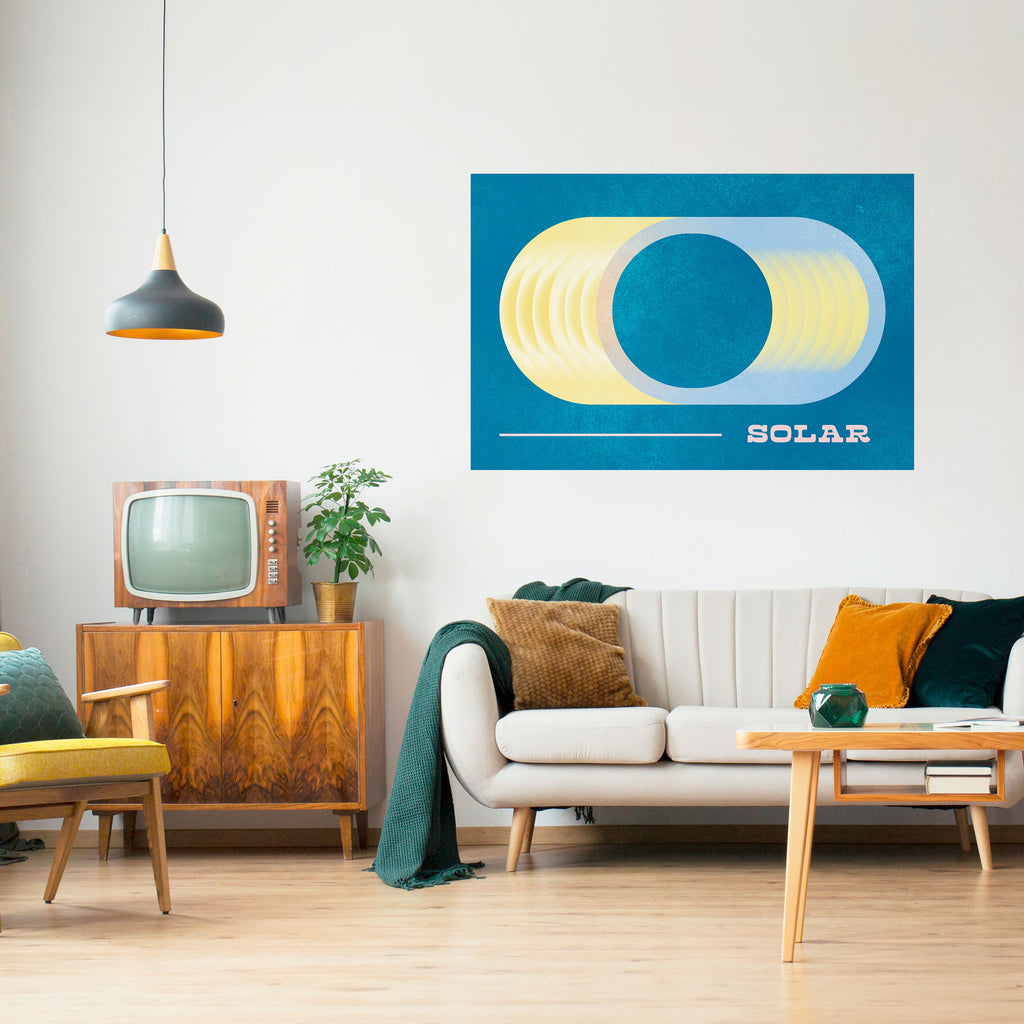 Póster horizontal autoadhesivo con apertura solar