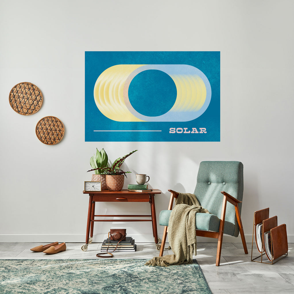 Póster horizontal autoadhesivo con apertura solar