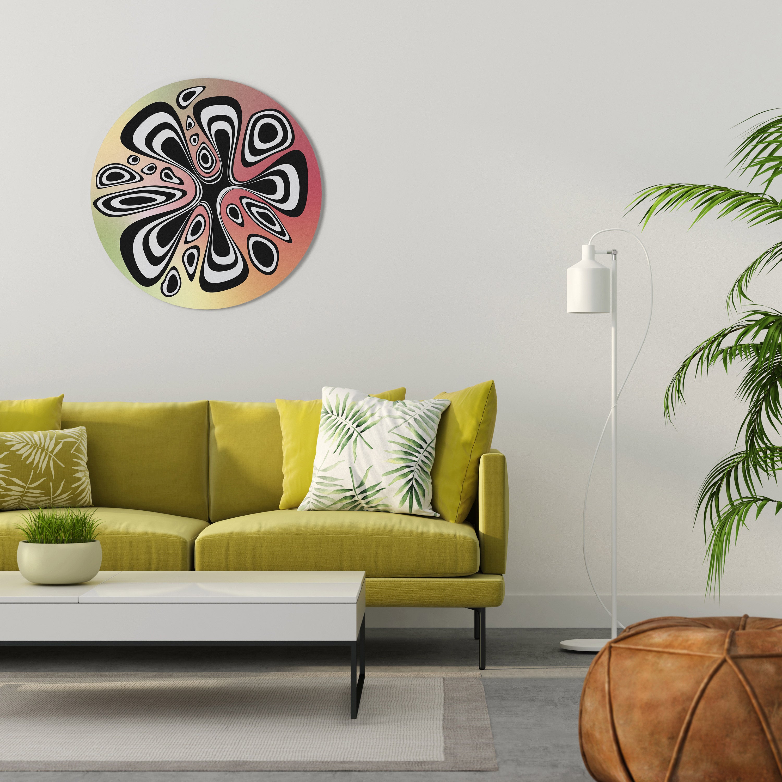 ILLUSIONARY SPLASH Round Wall Art
