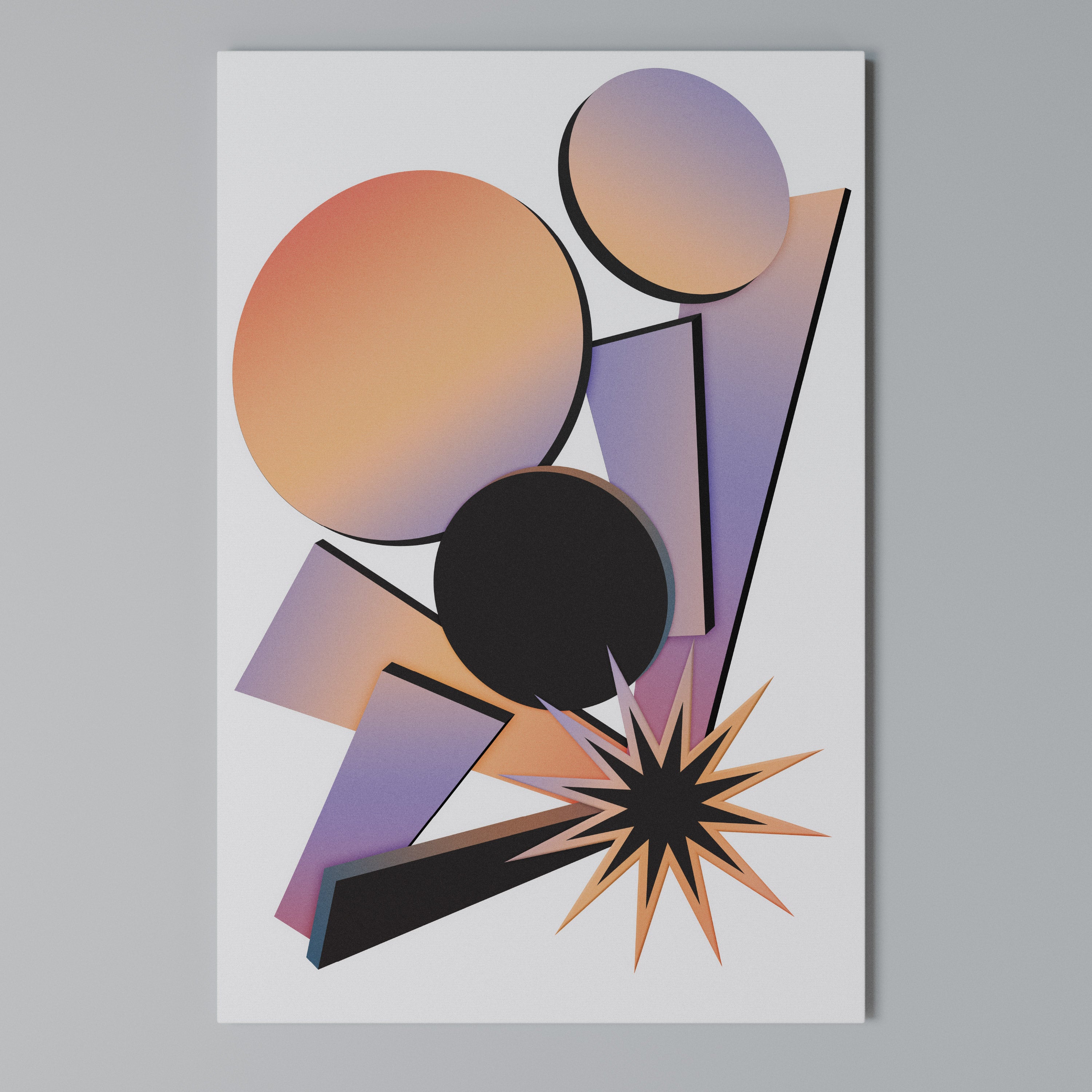 ANGULAR ARTISTRY Cuadro en lienzo vertical