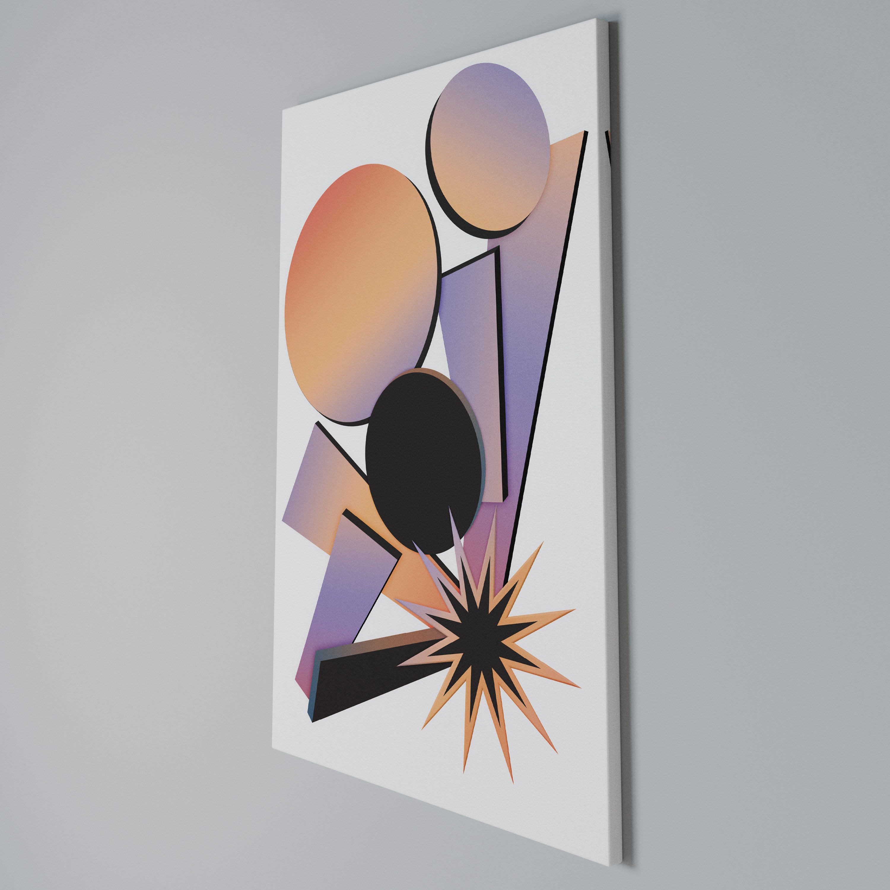 ANGULAR ARTISTRY Cuadro en lienzo vertical