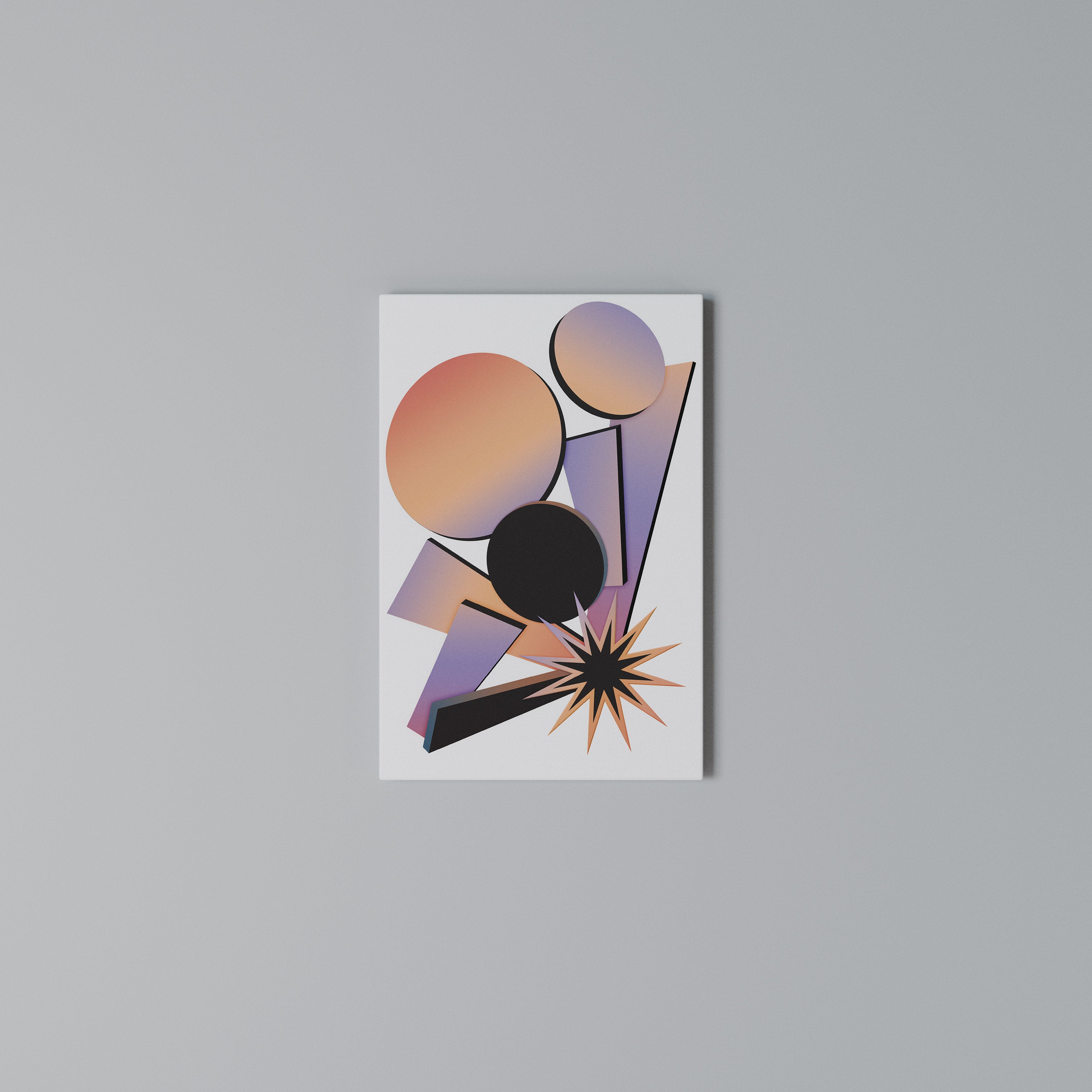 ANGULAR ARTISTRY Cuadro en lienzo vertical