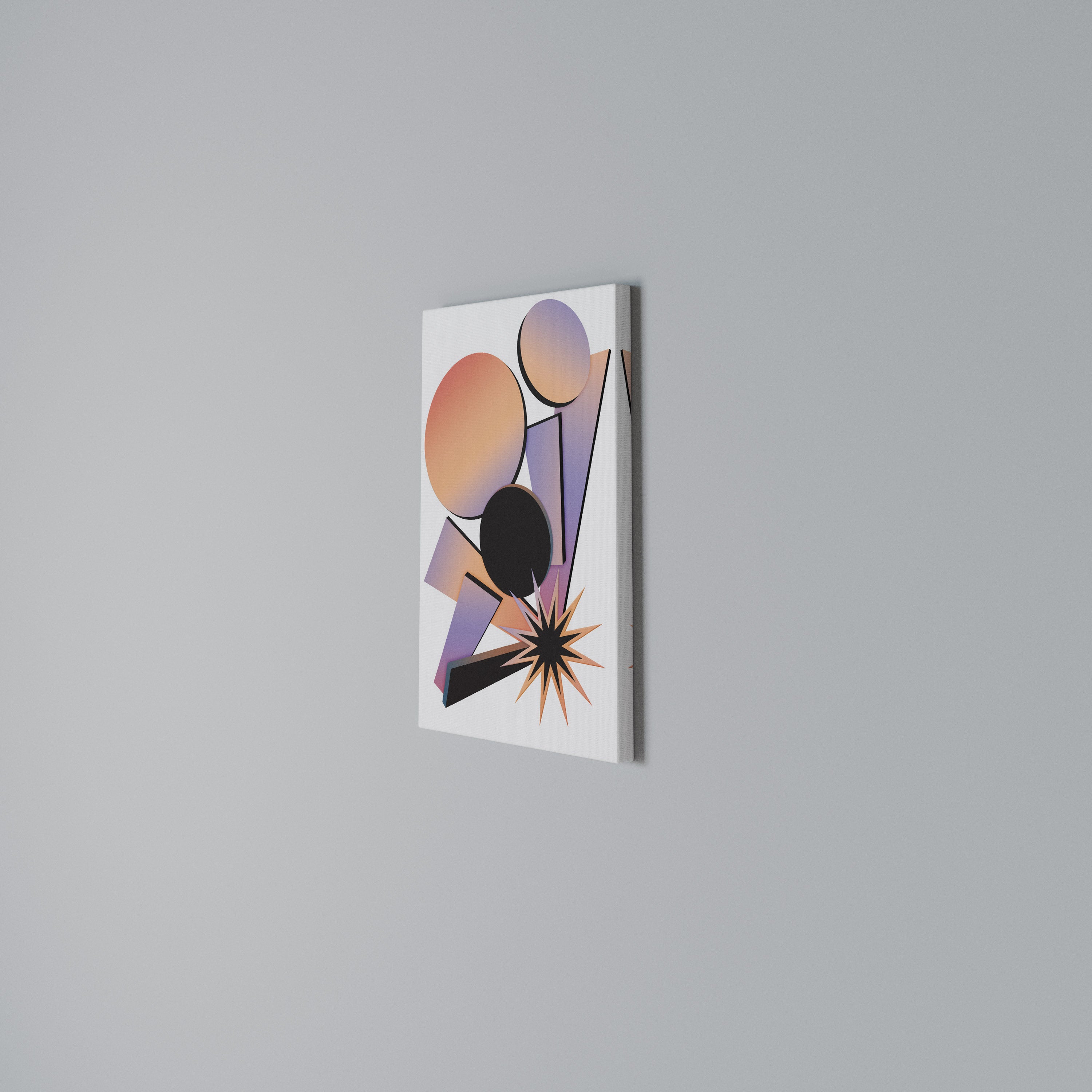 ANGULAR ARTISTRY Cuadro en lienzo vertical