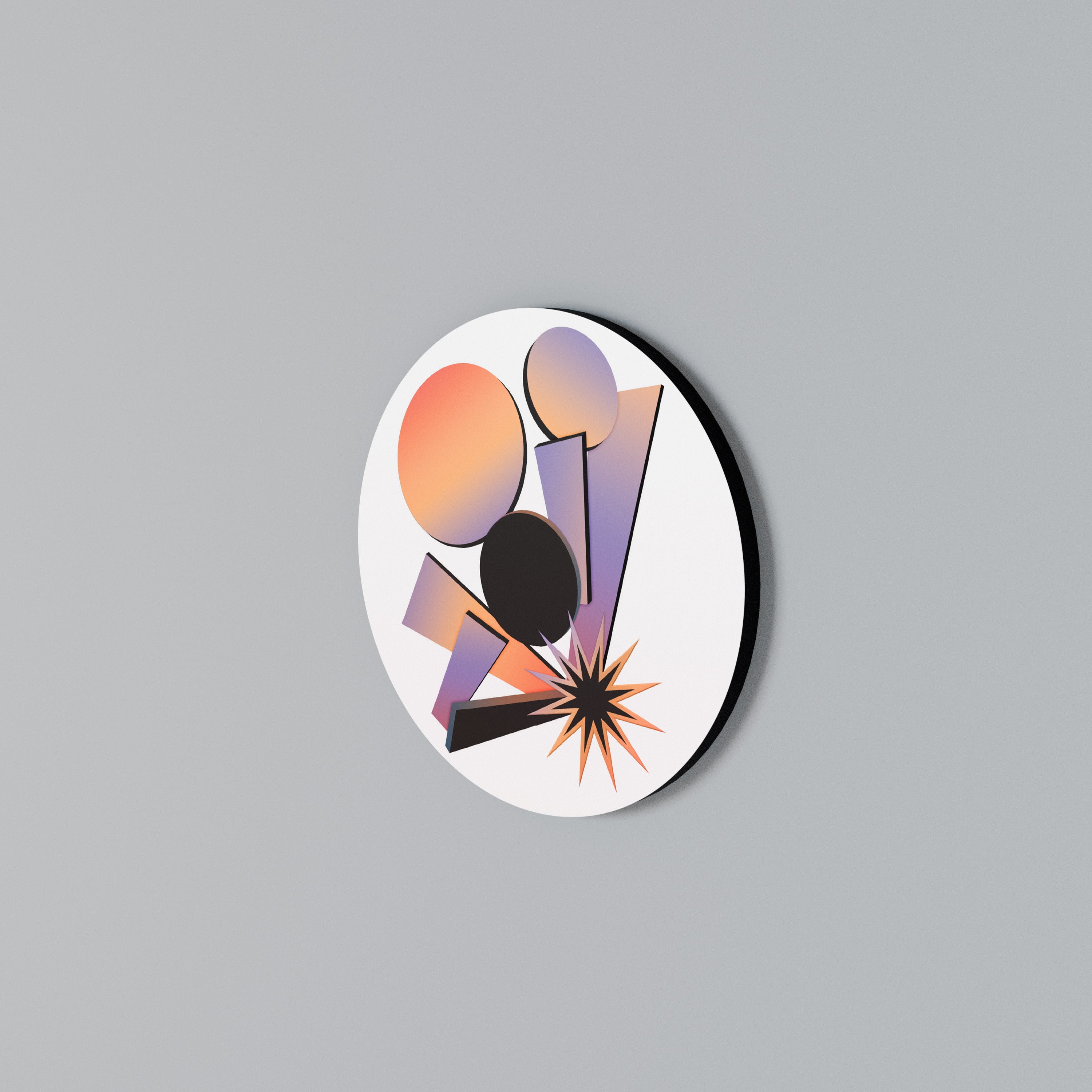 ANGULAR ARTISTRY Round Wall Art