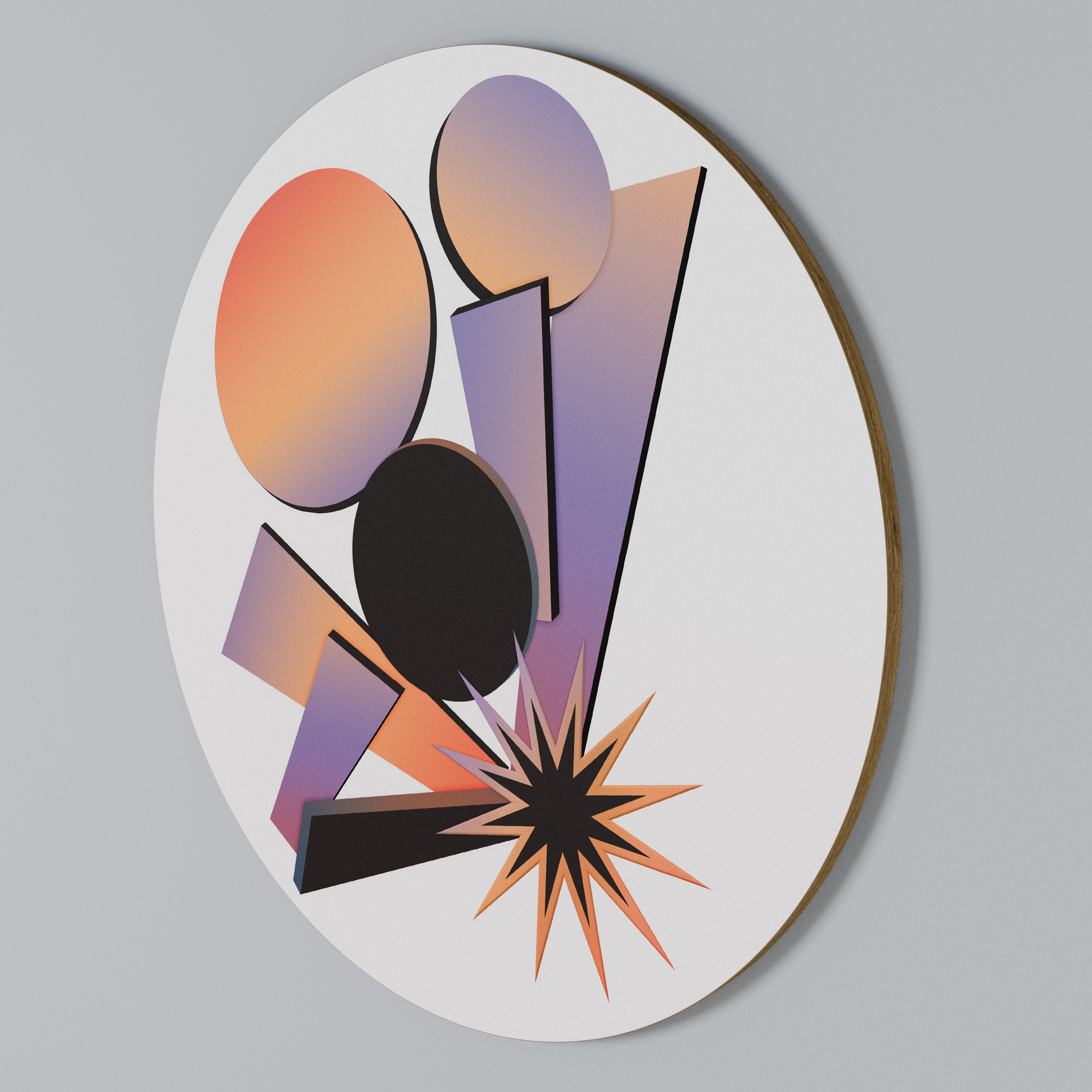 ANGULAR ARTISTRY Round Wall Art