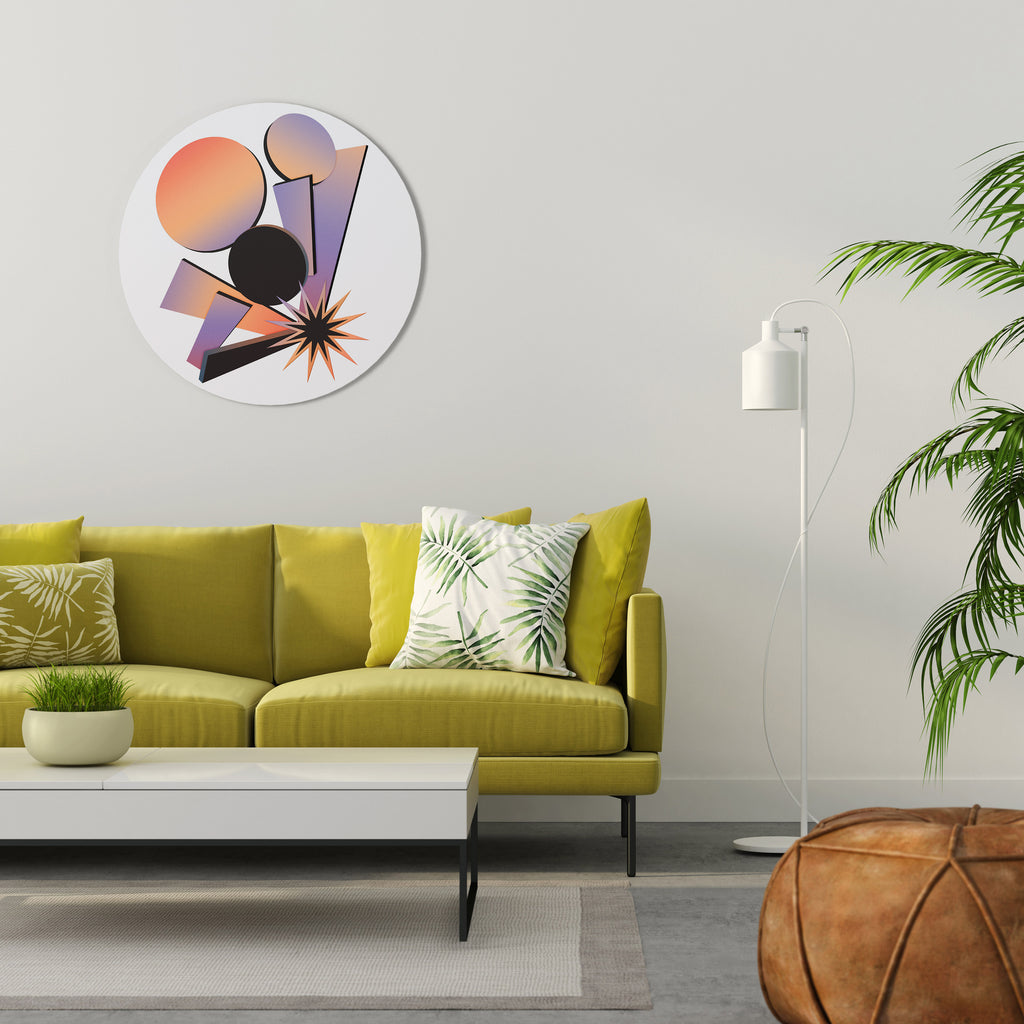 ANGULAR ARTISTRY Round Wall Art