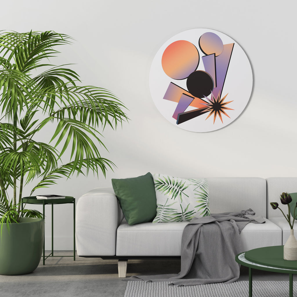 ANGULAR ARTISTRY Round Wall Art