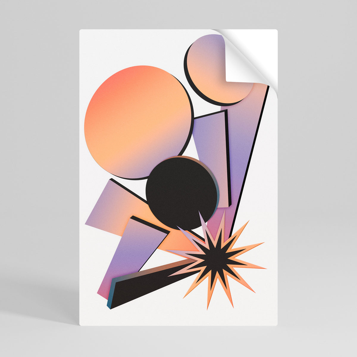 ANGULAR ARTISTRY Póster adhesivo vertical