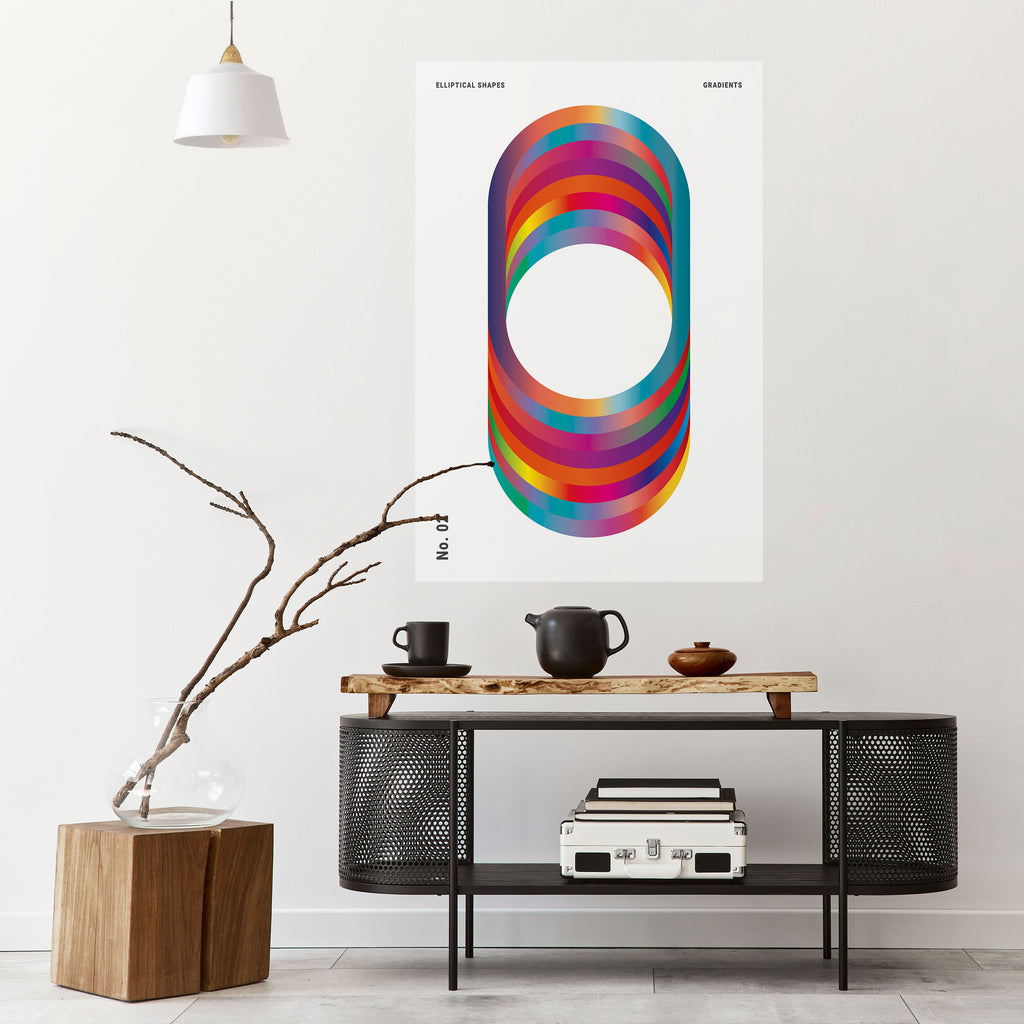 ELIPTICAL GRADIENTS Peel and Stick Vertical Poster