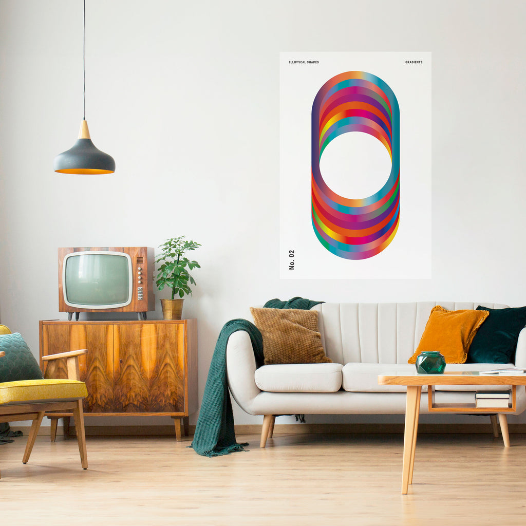 ELIPTICAL GRADIENTS Peel and Stick Vertical Poster