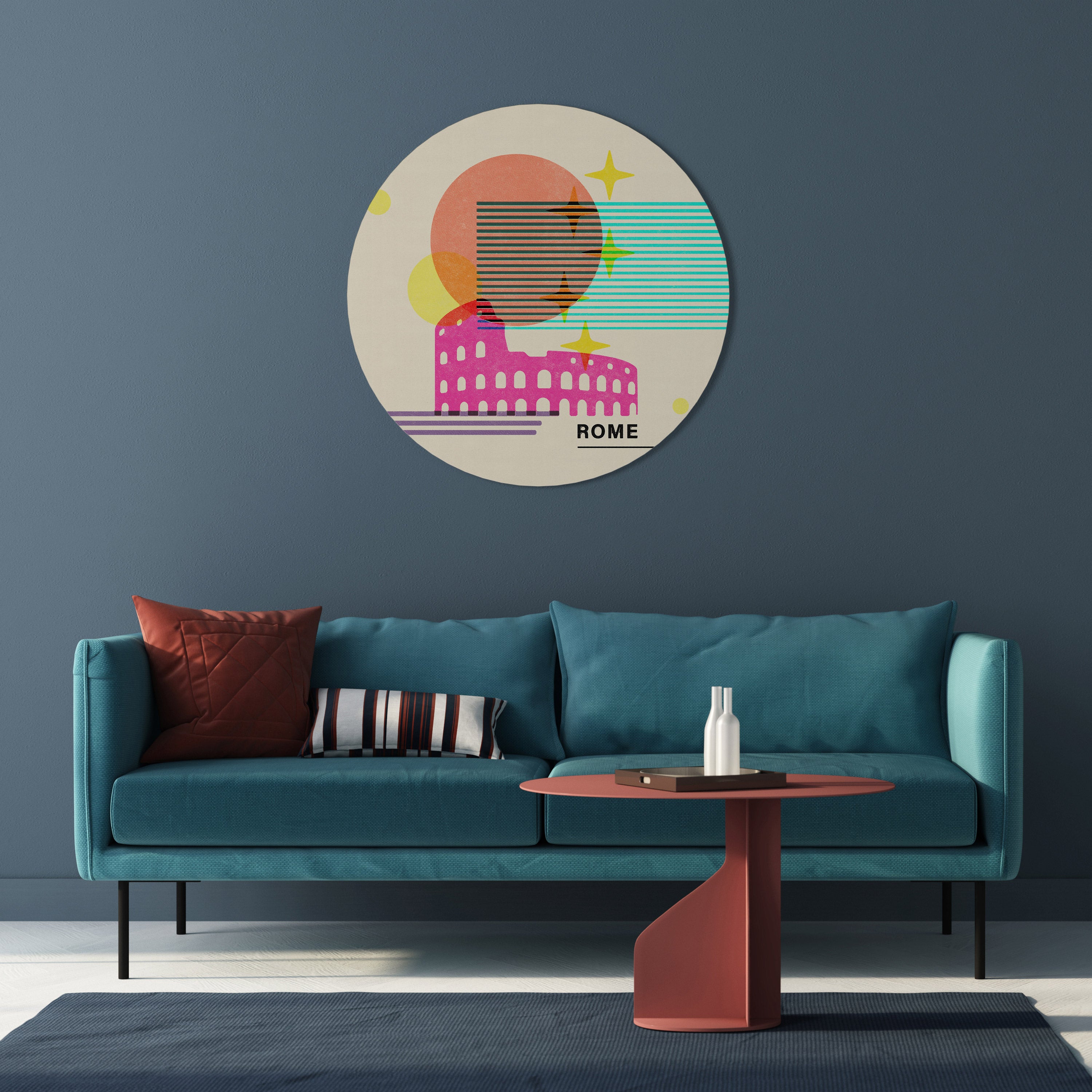 ROMAN SPARKLE Round Wall Art