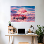 MARS OVER THE BLED LAKE Póster Horizontal Adhesivo