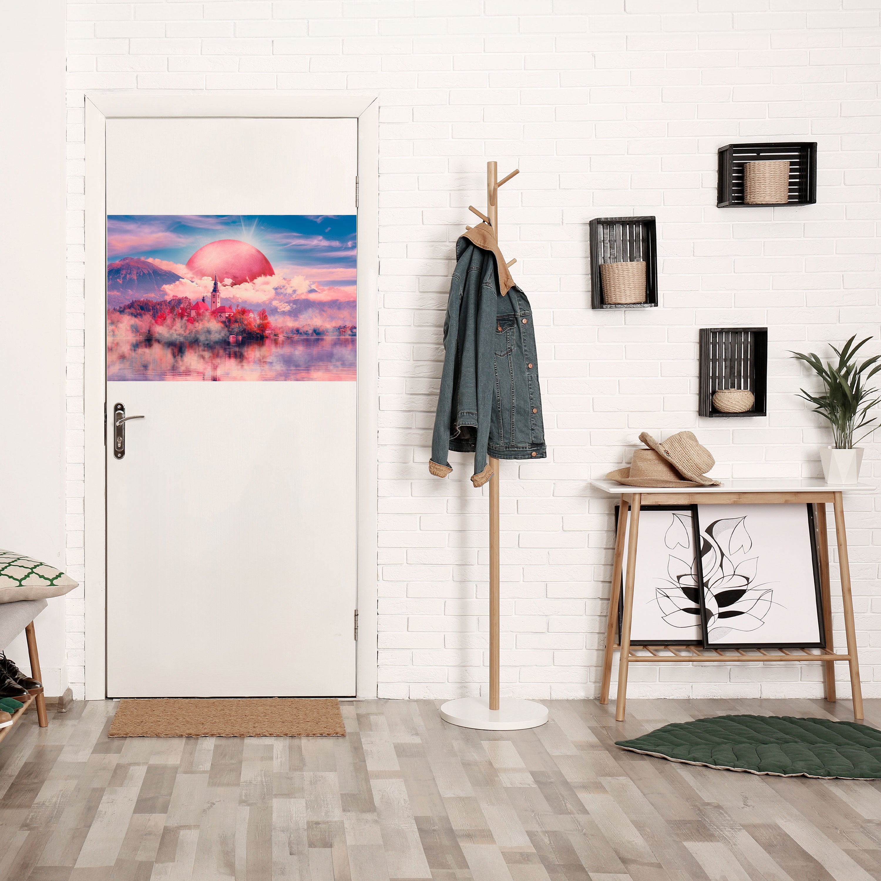 Póster horizontal autoadhesivo MARTE SOBRE EL LAGO BLED