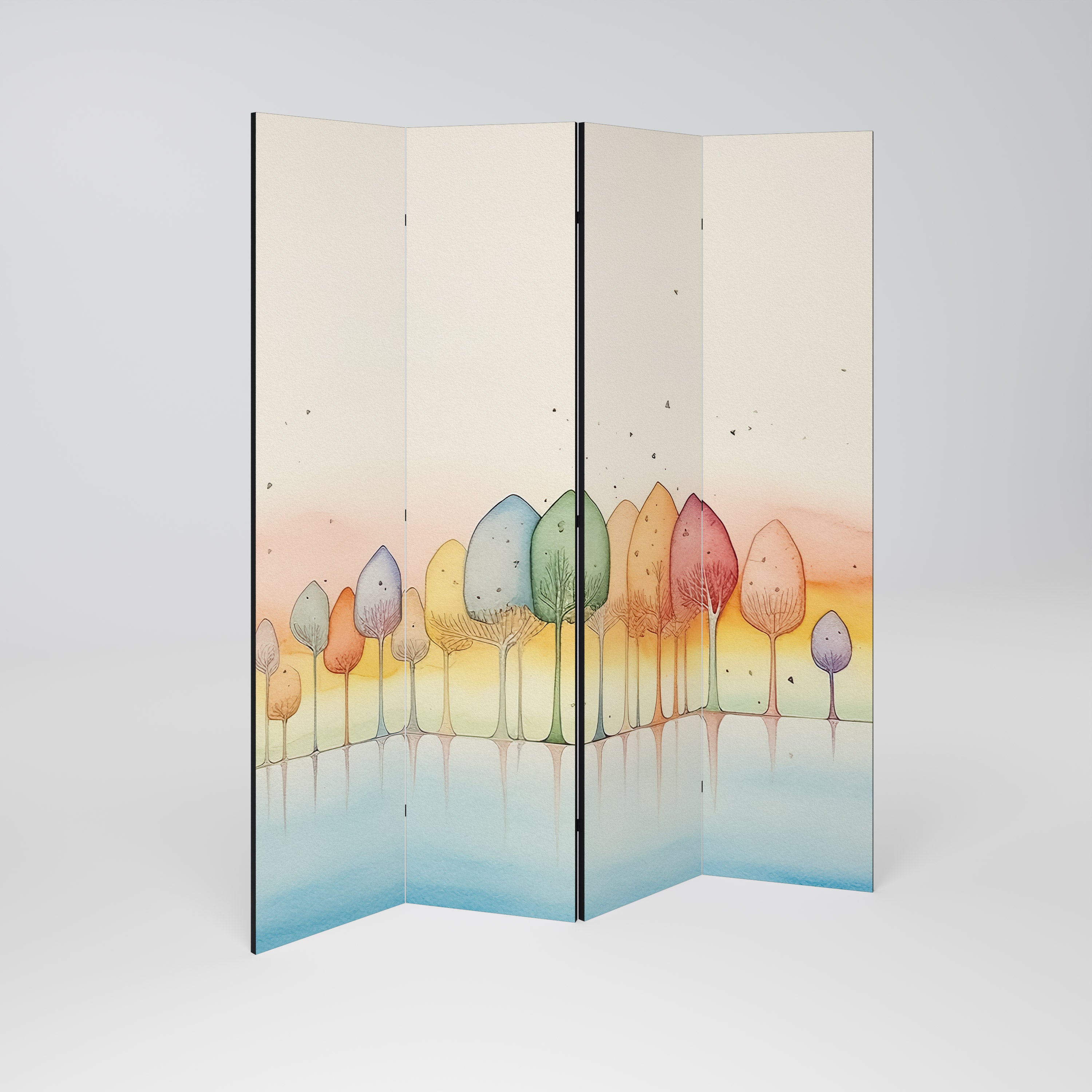 COLORFUL OASIS 4-Panel Room Divider