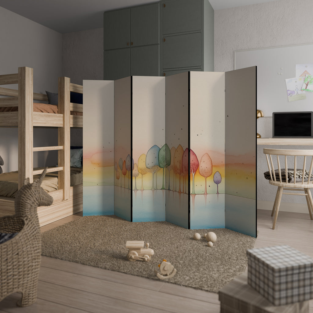 Biombo decorativo de 6 paneles OASIS COLORIDO