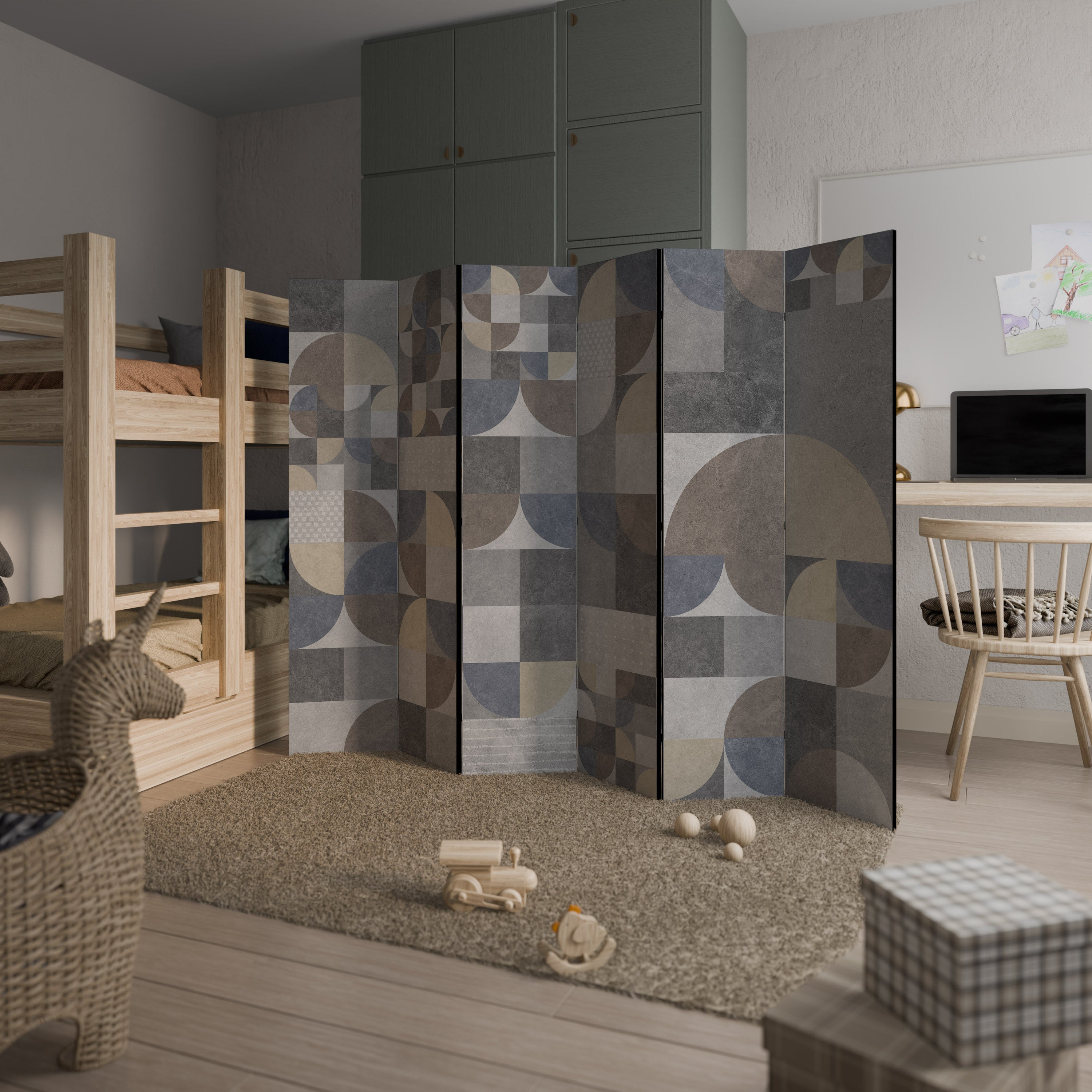 A PIECE OF SHAPE Biombo de 6 paneles