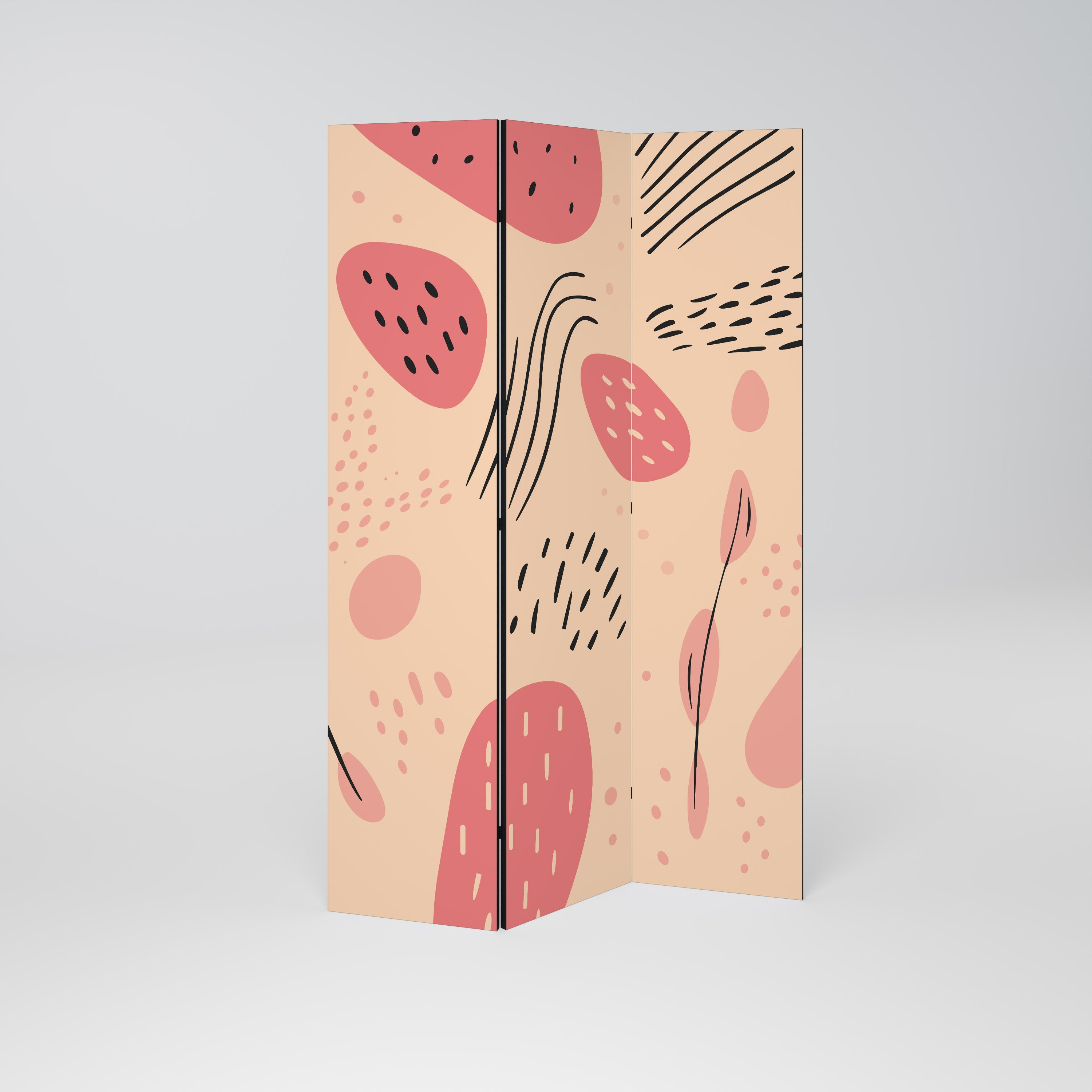APRICOT FRENZY Decorative 3-Panel Room Divider