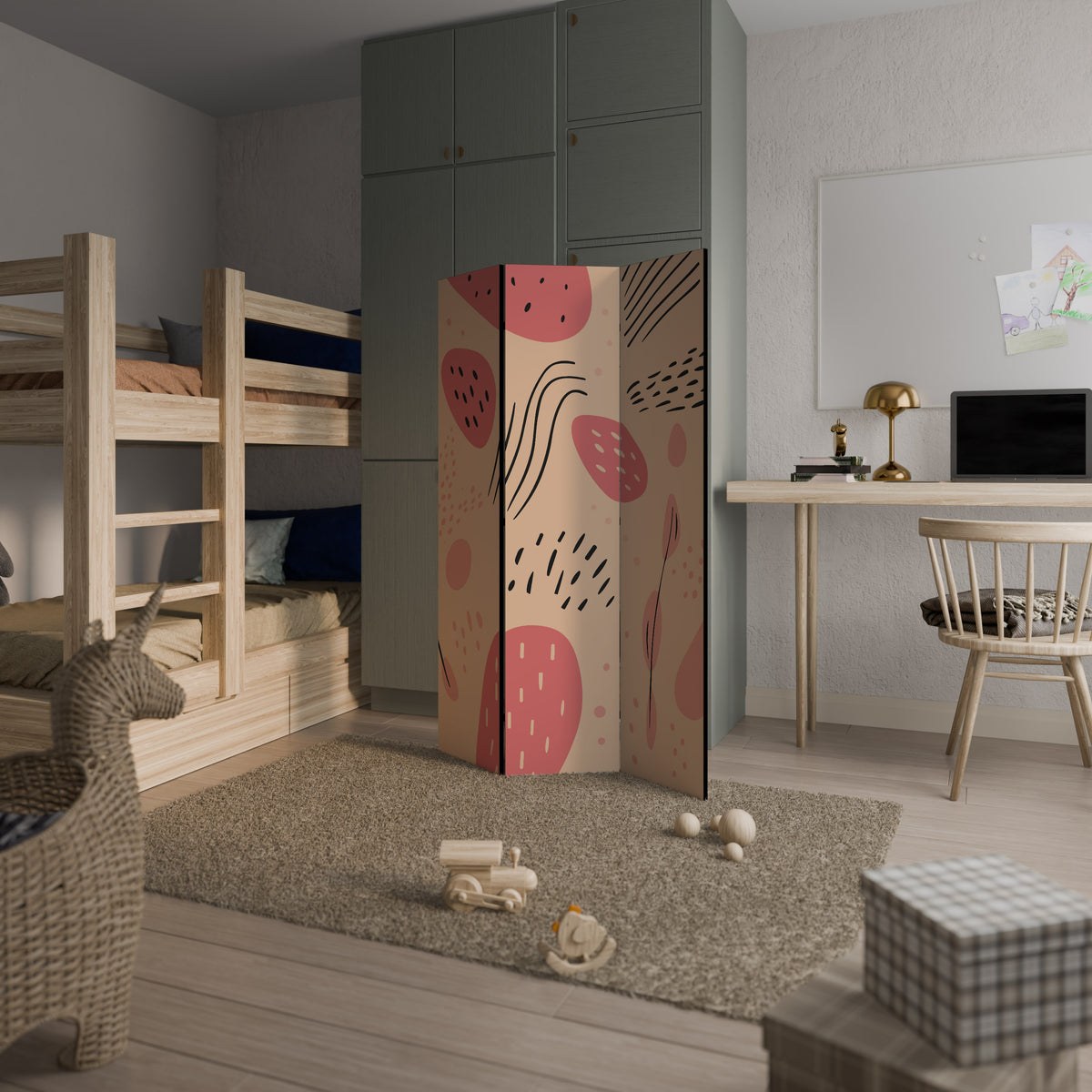 APRICOT FRENZY Biombo de 3 paneles