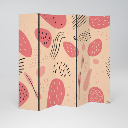 APRICOT FRENZY Biombo de 5 paneles