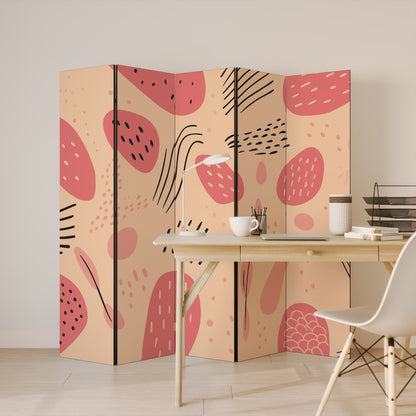 APRICOT FRENZY Biombo de 5 paneles