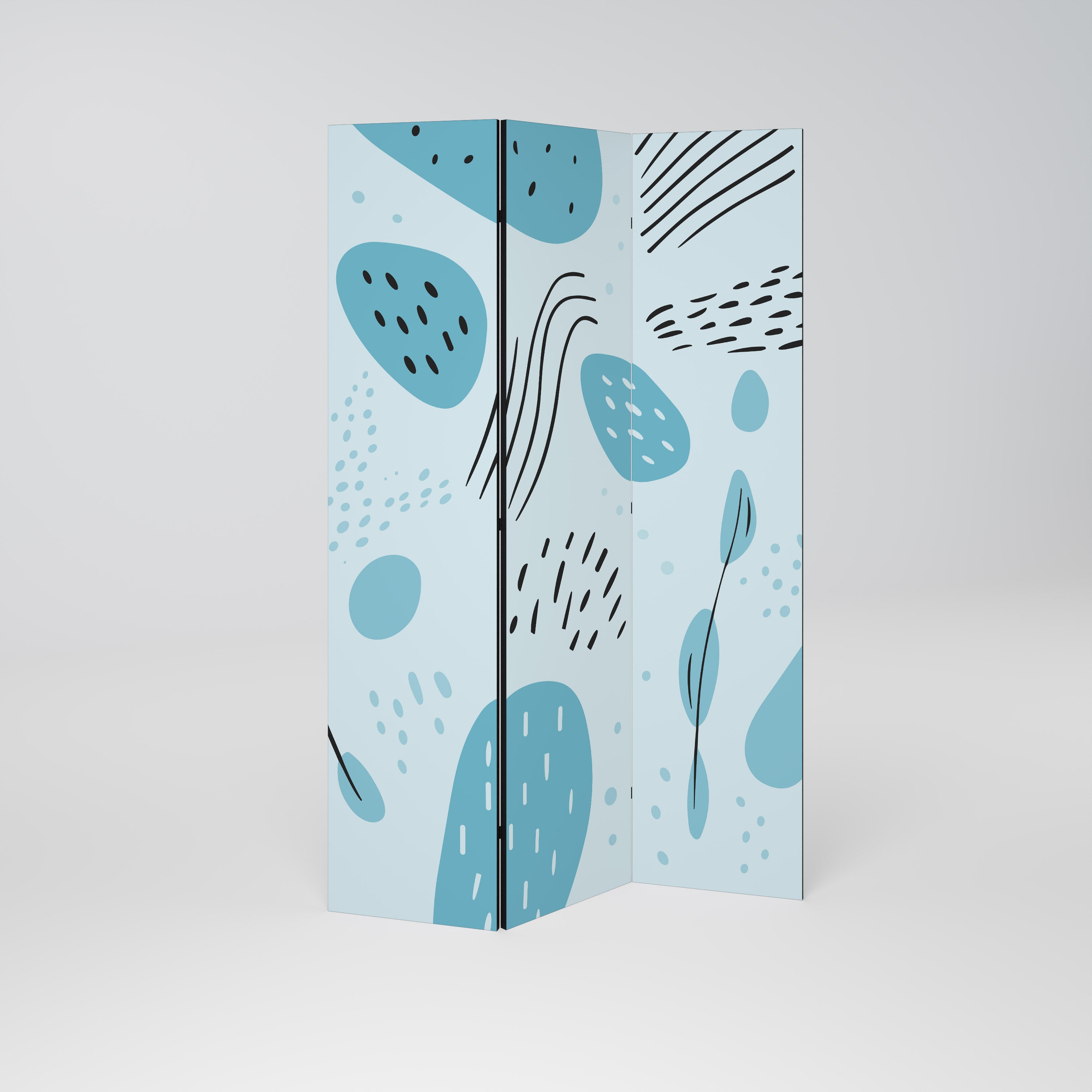 GREENISH FRENZY Decorative 3-Panel Room Divider