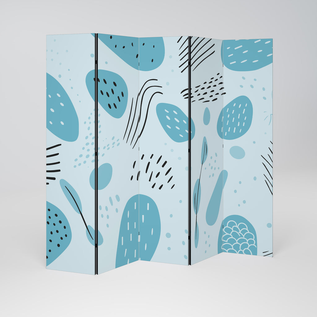 GREENISH FRENZY 5-Panel Room Divider