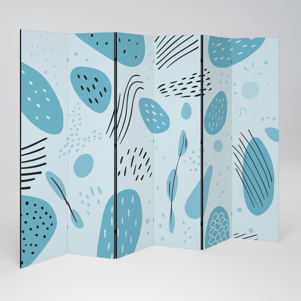 GREENISH FRENZY 6-Panel Room Divider