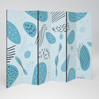 GREENISH FRENZY 6-Panel Room Divider