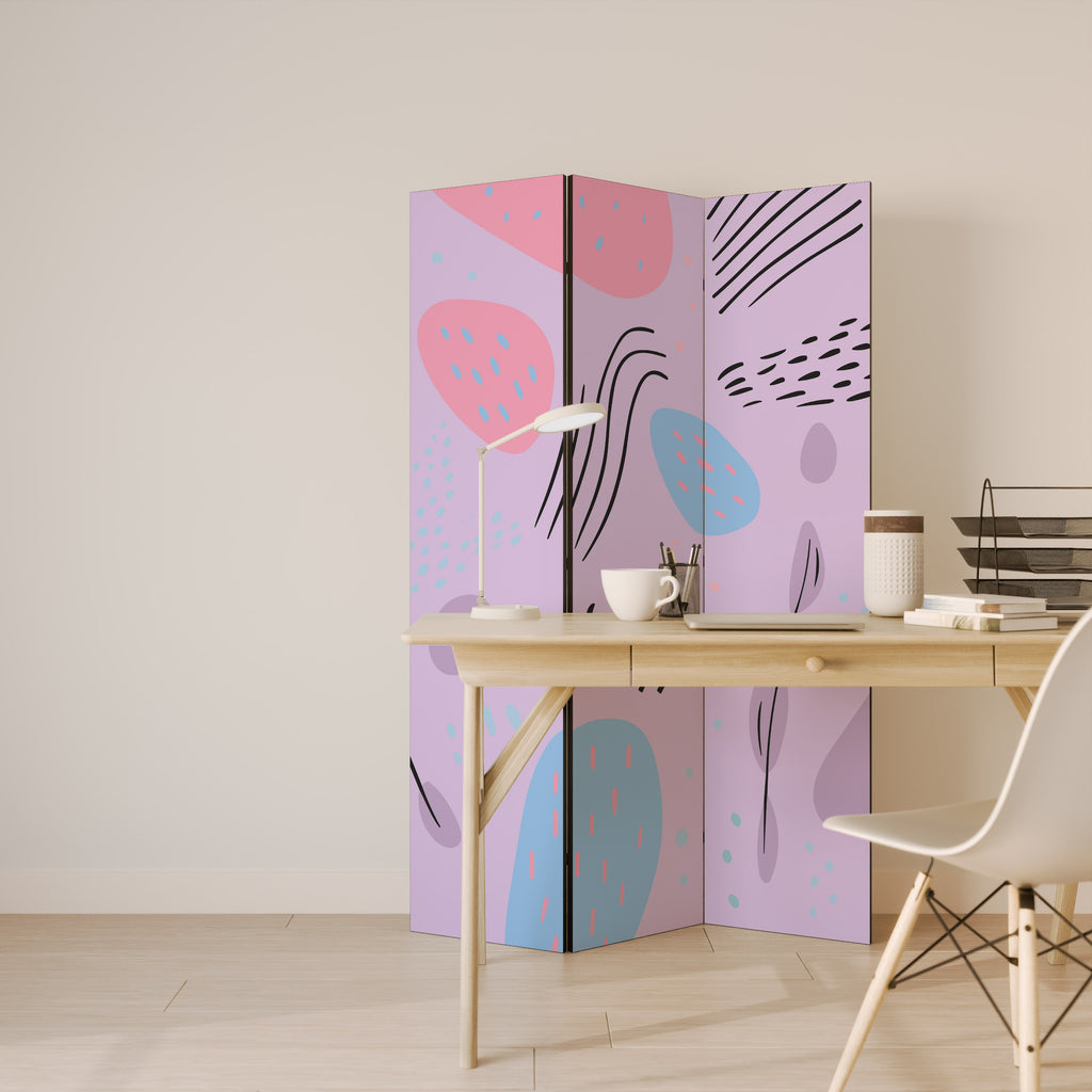 PINKY FRENZY Decorative 3-Panel Room Divider