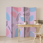 PINKY FRENZY Biombo Decorativo de 5 Paneles