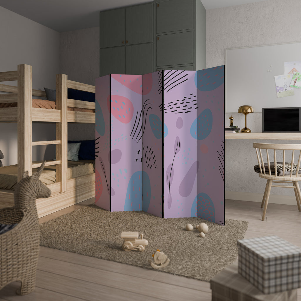 PINKY FRENZY Decorative 5-Panel Room Divider