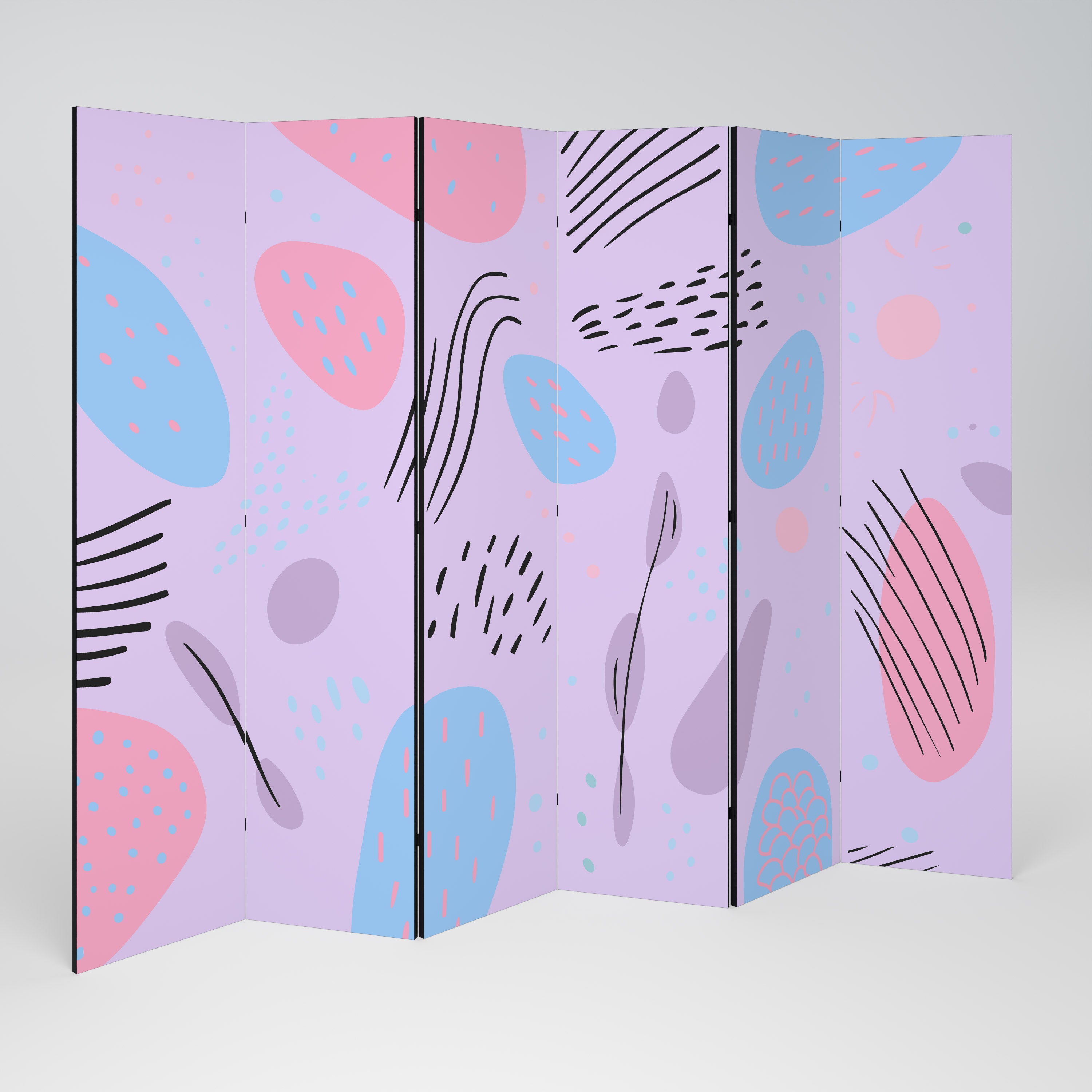PINKY FRENZY Decorative 6-Panel Room Divider