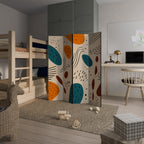 VIBRANT FRENZY Biombo Decorativo de 4 Paneles