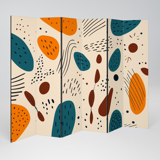 VIBRANT FRENZY Biombo de 6 paneles