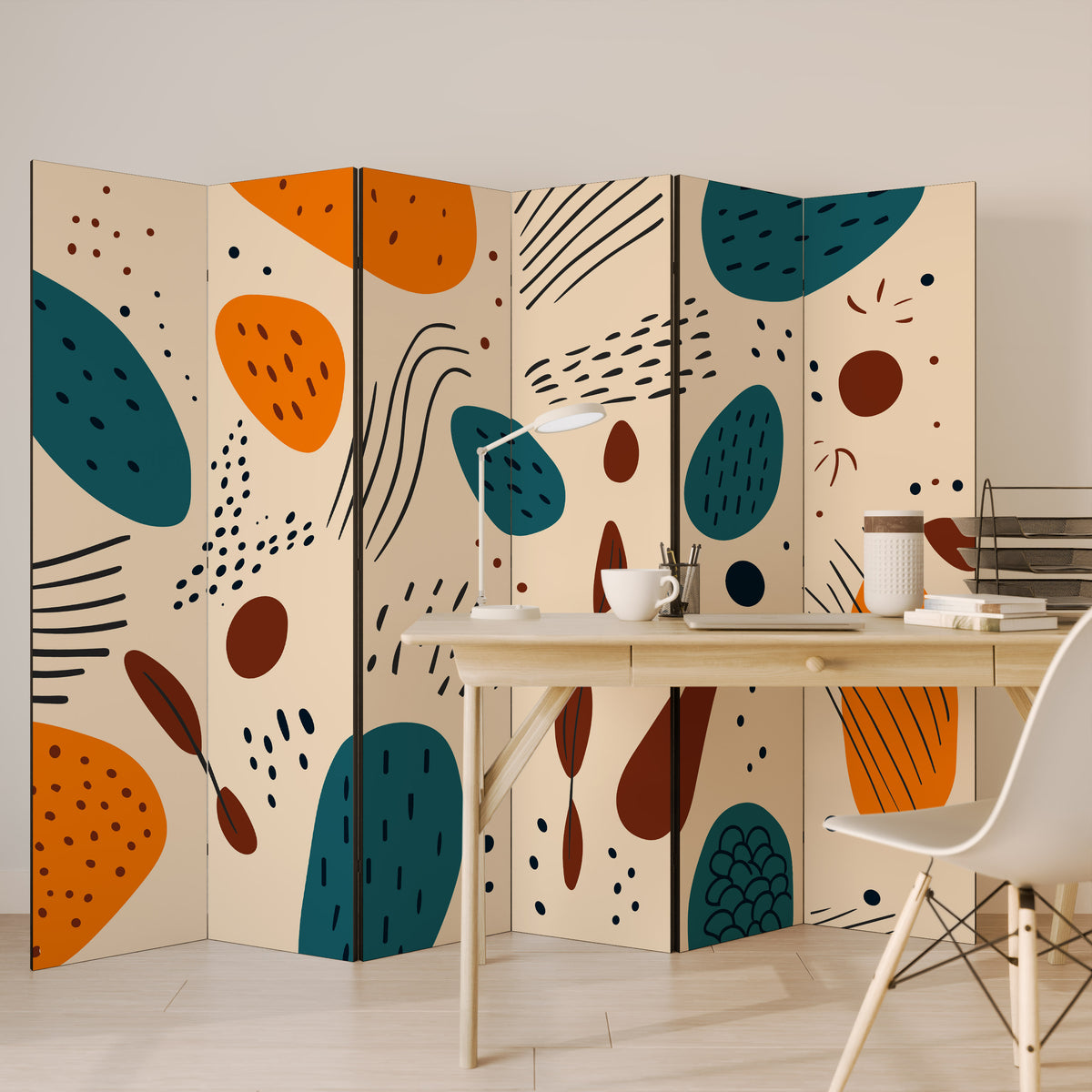 VIBRANT FRENZY Biombo de 6 paneles